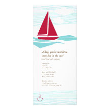 Invitation rouge de partie de voilier