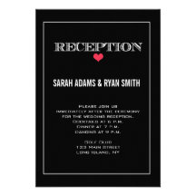 Invitation rouge de réception de mariage de noir m
