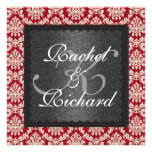 INVITATION ROUGE ET NOIRE CHIQUE D'ANNIVERSAIRE DE
