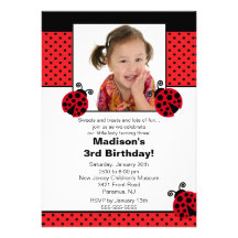 Invitation rouge et noire d'anniversaire de photo 