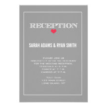Invitation rouge grise de réception de mariage de 
