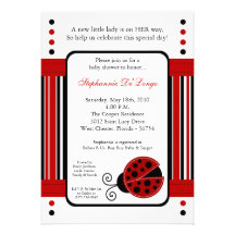 invitation rouge moderne de baby shower de coccine
