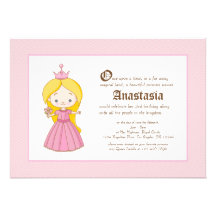 Invitation royale blonde de princesse anniversaire