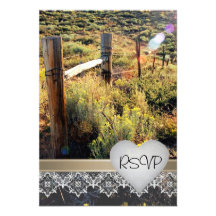 Invitation rustique de Rsvp de pré de montagne