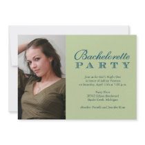 Invitation simple verte de partie de Bachelorette