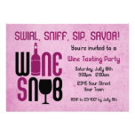 Invitation snob d'échantillon de vin de vin