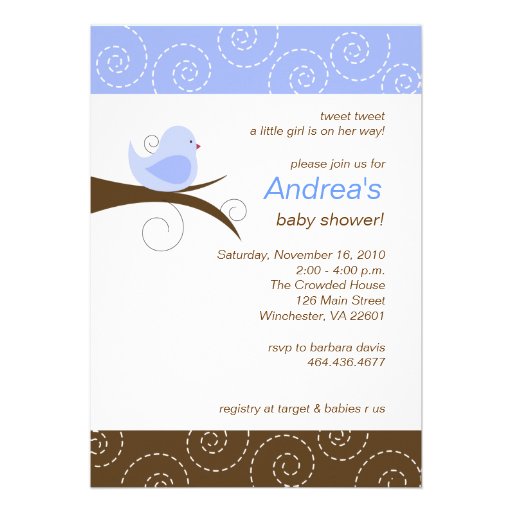 Invitation tourbillonnante de baby shower de garço