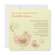 Invitation tourbillonnante rose de baby shower d'o