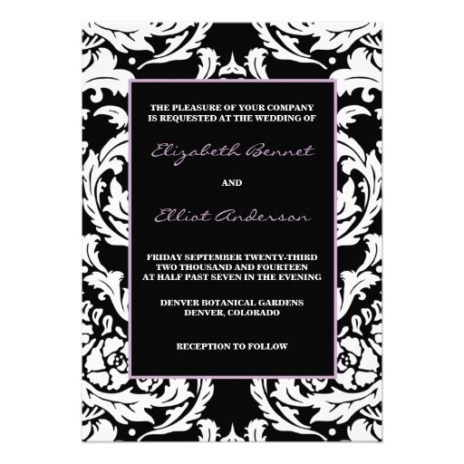 Invitation traditionnelle de damassé
