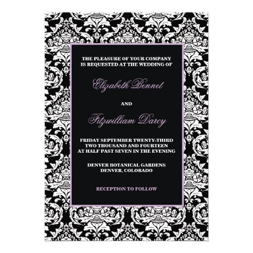 Invitation traditionnelle de damassé