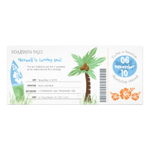 Invitation tropicale d'anniversaire de carte d'emb