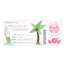 Invitation tropicale d'anniversaire de carte d'emb