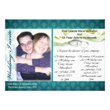 invitation turquoise de mariage (jour)