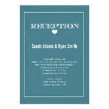 Invitation turquoise de réception de mariage de co