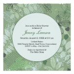 Invitation vert de baby shower de jardin de papill