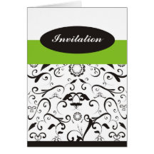 Invitation - vert de corail noir carte de vœux
