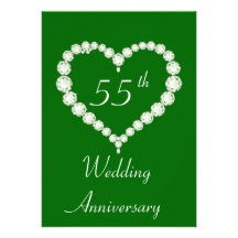 Invitation verte d'anniversaire de diamant de coeu