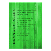 Invitation verte de filets de Mitzvah de barre