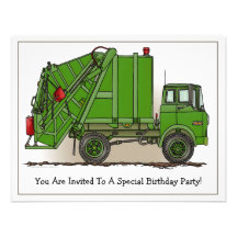 Invitation verte de partie d'enfants de camion à o