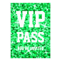 Invitation verte de "PASSAGE de VIP" de tape-à-l'o