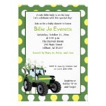 Invitation verte du baby shower 5x7 de tracteur invitations