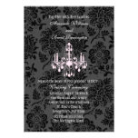 Invitation victorienne de mariage damassé (rose)