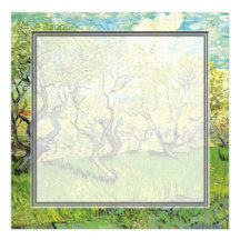 invitation vide. verger de Van Gogh dans la fleur