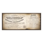 invitation vintage de billet de mariage avec la co