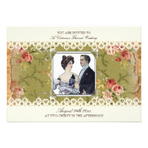 Invitation vintage de style de mariage victorien
