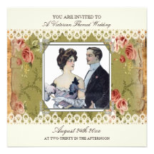 Invitation vintage de style de mariage victorien