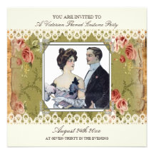 Invitation vintage victorienne de style de partie 