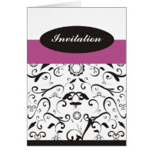 Invitation - violette de corail noire carte de vœux