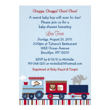 Invitations animales de baby shower de train de Ch