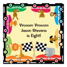 Invitations animaux customisés d'anniversaire de c