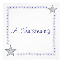Invitations assez bleues et blanches de baptême