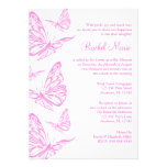 Invitations assez roses de bat mitzvah de papillon