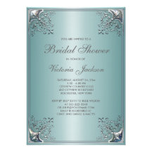 Invitations blanches bleues turquoises de mariage