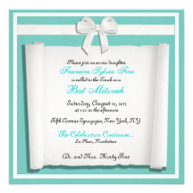 Invitations bleues de bat mitzvah d'oeufs de Robin