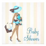 Invitations bleues turquoises de baby shower de Br