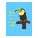 Invitations colorées d'anniversaire de toucan sur 