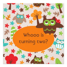 Invitations customisés d'anniversaire de hibou de 