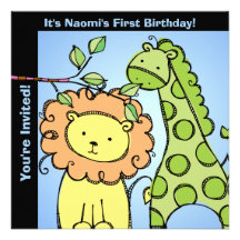 Invitations customisés par anniversaire d'animaux 