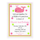 Invitations d'anniversaire de baleine