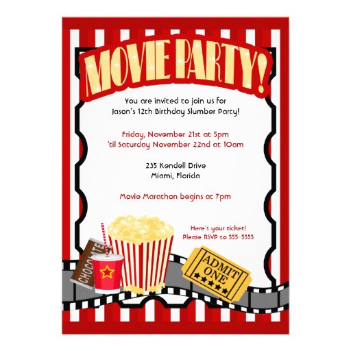 Invitations d'anniversaire de billet de PARTIE de 