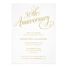 INVITATIONS d'ANNIVERSAIRE de MARIAGE de | 30èmes