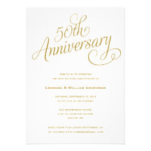 INVITATIONS d'ANNIVERSAIRE de MARIAGE de | cinquan