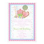 Invitations d'anniversaire de petit gâteau et de s