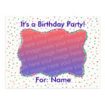 Invitations d'anniversaire de photo de confettis s
