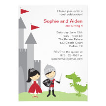 Invitations d'anniversaire de princesse et de chev