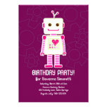 Invitations d'anniversaire de robot de fille